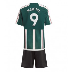 Manchester United Anthony Martial #9 Replica Away Stadium Kit for Kids 2023-24 Short Sleeve (+ pants)